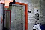 Decontamination room next to front door of fallout shelter