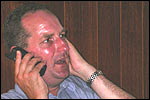 Ted, with mobile phone